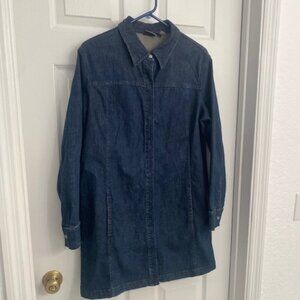 Chico's Indigo  Denim Jean Long Sleeve Dress/Tunic Size 2